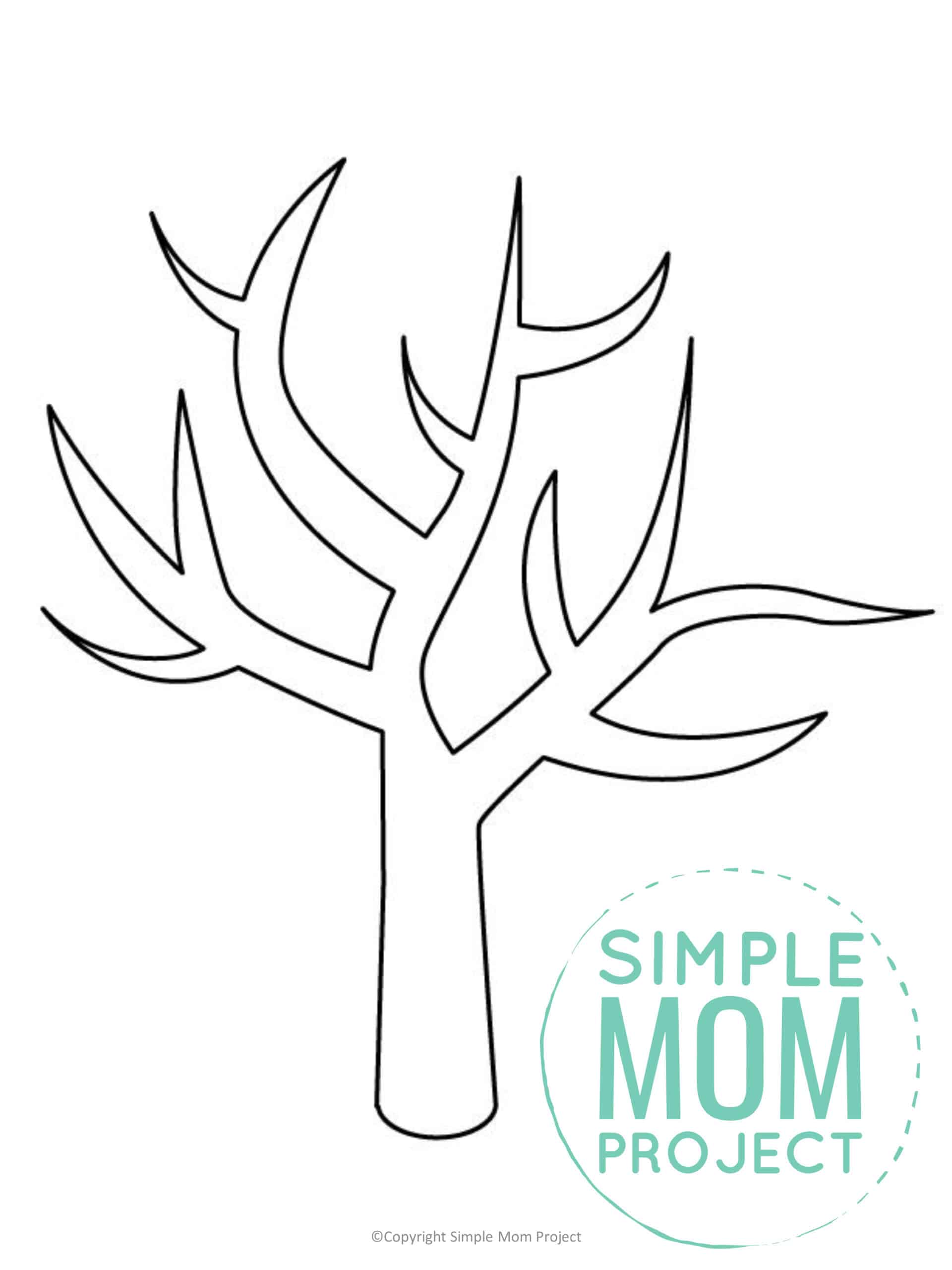 printable winter tree template – free craft activity for kids